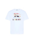 T-shirt bianca con dettaglio logo colorato Burberry
