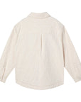 Giacca camicia in cotone panna con logo Fendi