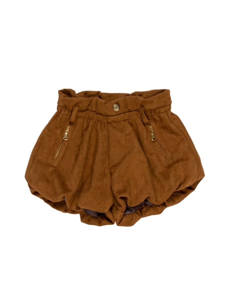 Pantaloncino in camoscio marrone u+é