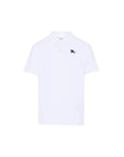 Polo bianca con dettaglio logo Burberry cucito