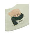 Bavaglino verde con patch e logo Nanan cucito frontale