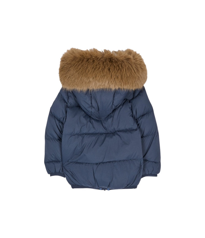 Giubbino blu baby con pelliccia e dettaglio logo Colmar