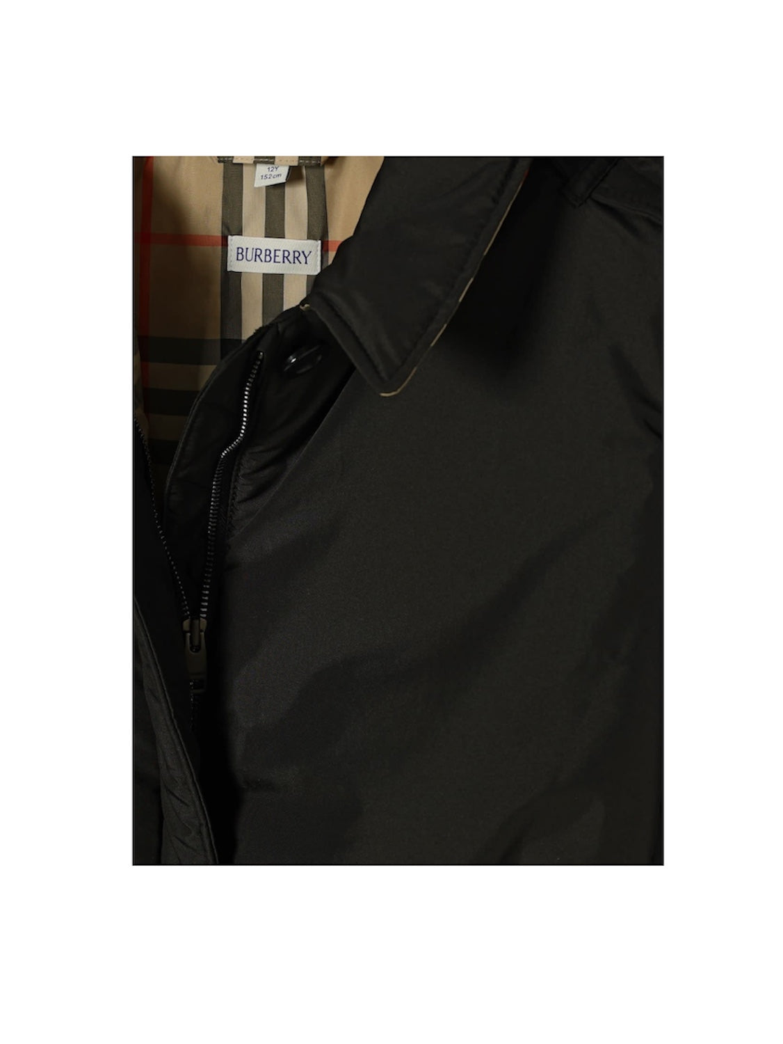 Giubbino nero con dettagli logo Burberry