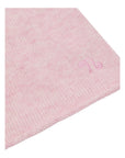 Cappello rosa in filo misto cashmere con nodino e dettaglio logo Nanan