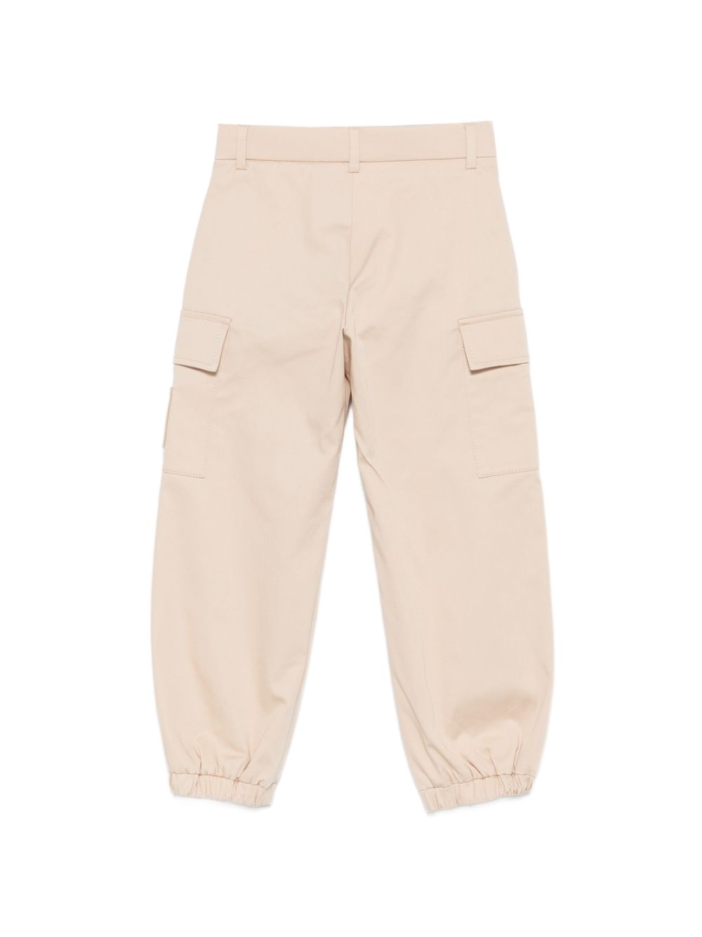 Pantalone beige con patch logo Fendi