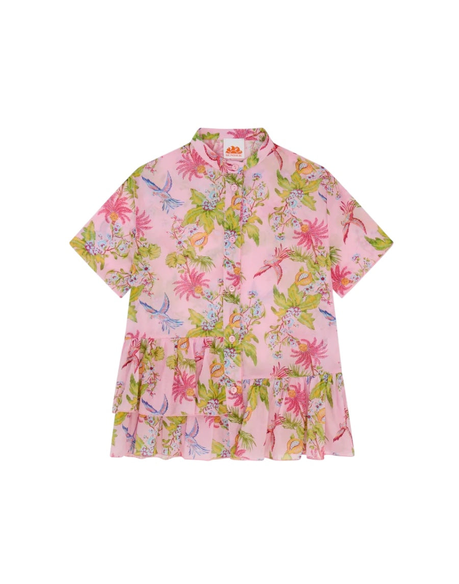 Copricostume rosa con stampa a fiori Sundek