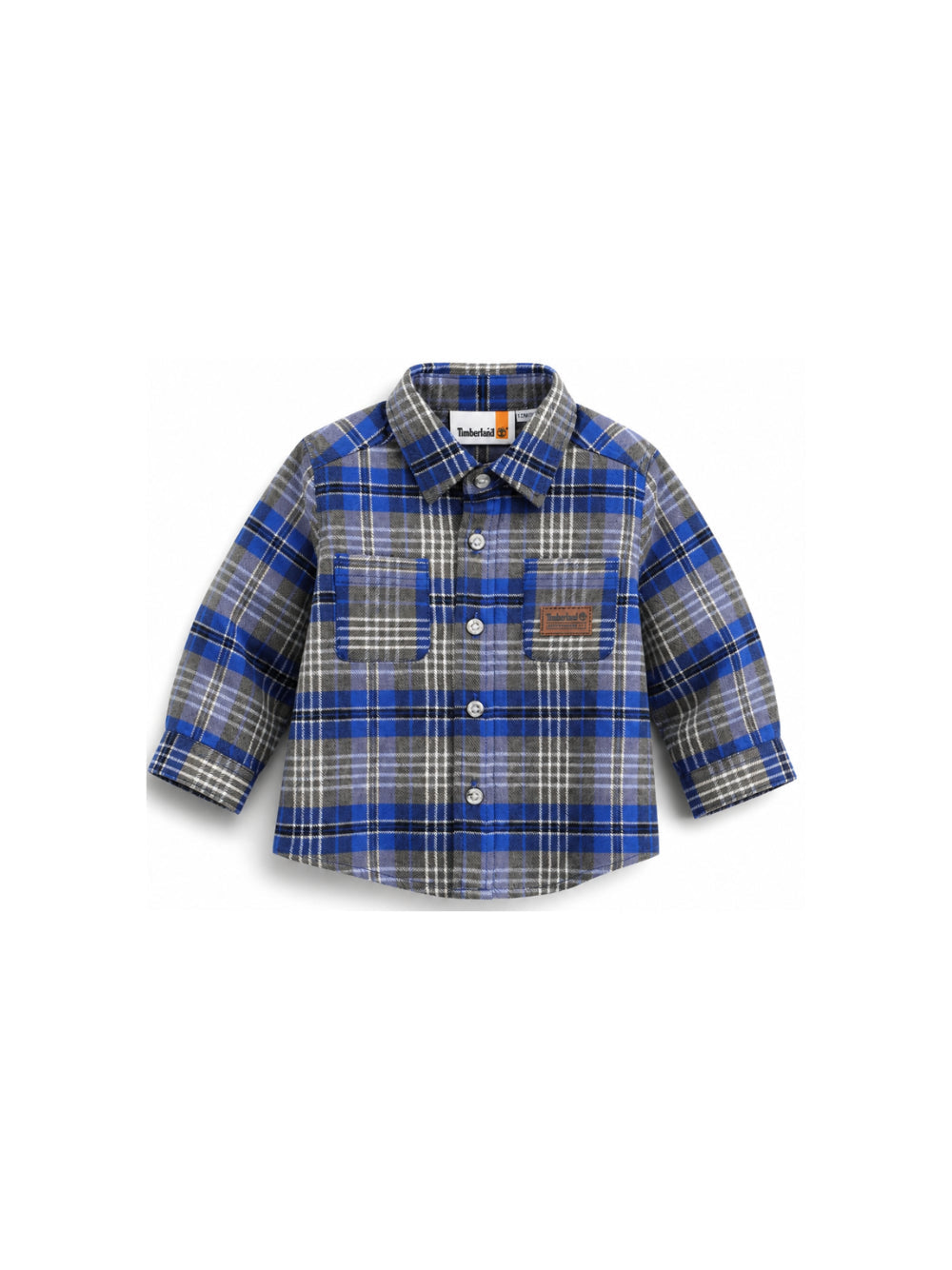 Camicia in flanella a quadri blu con dettagli logo Timberland