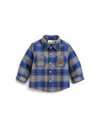 Camicia in flanella a quadri blu con dettagli logo Timberland
