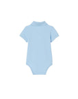 Body azzurro con patch logo Lacoste