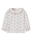 Camicia bianca con fantasia rosa e dettagli Paz Rodriguez
