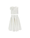 Completo top e gonna bianco in micro taffetà Monnalisa