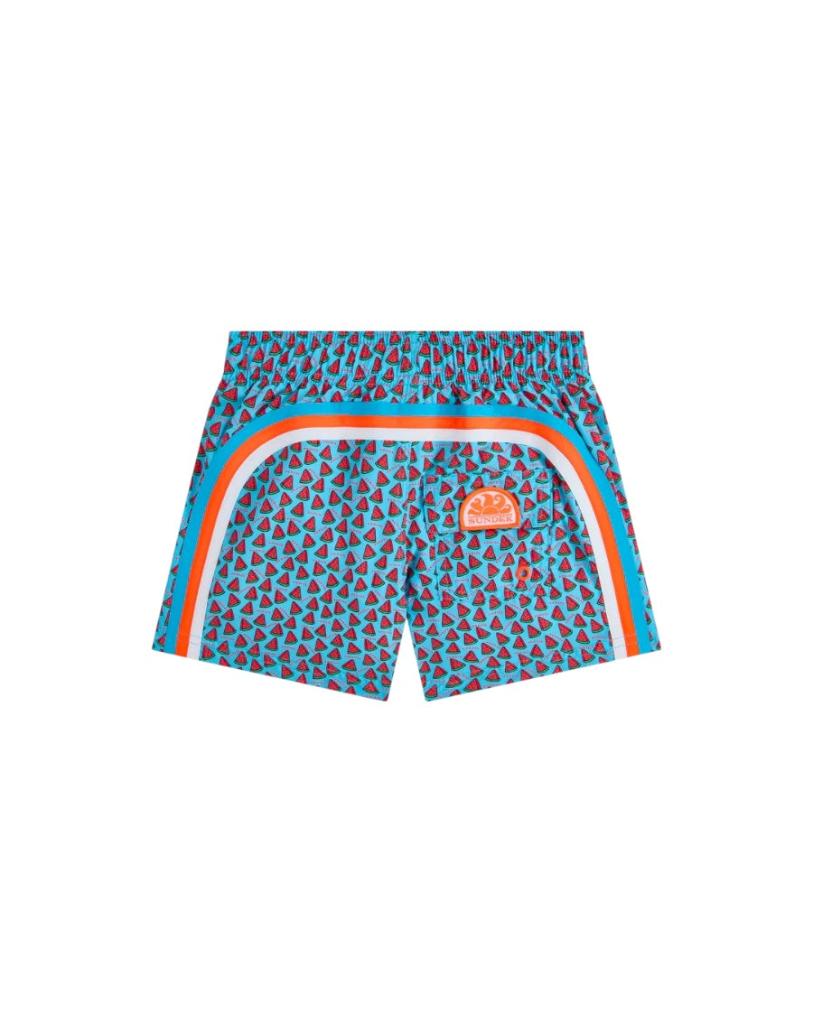Costume azzurro con stampa angurie Sundek