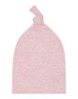 Cappello rosa in filo misto cashmere con nodino e dettaglio logo Nanan