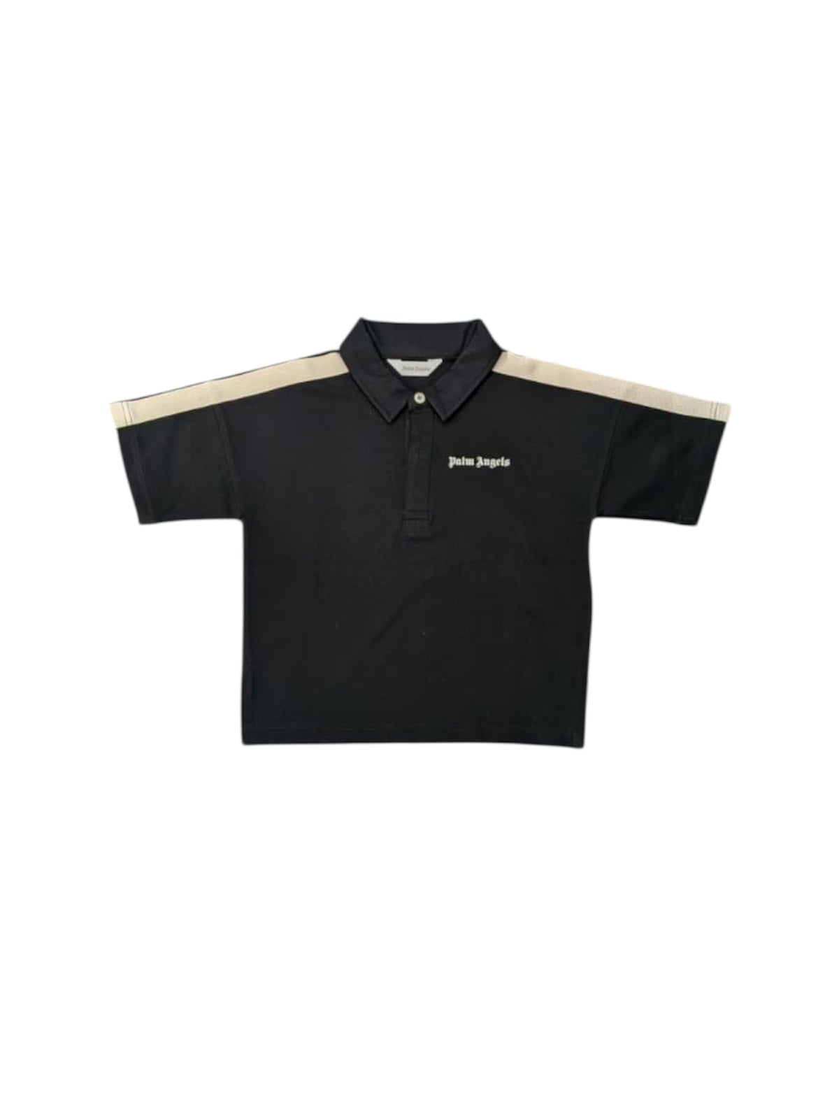 Polo nera con dettagli logo Palm Angels