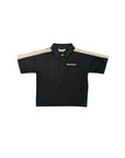 Polo nera con dettagli logo Palm Angels