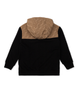 Felpa nera con cappuccio a contrasto beige con logo FF Fendi