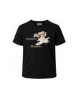T-shirt nera con stampa logo Burberry Shanghai