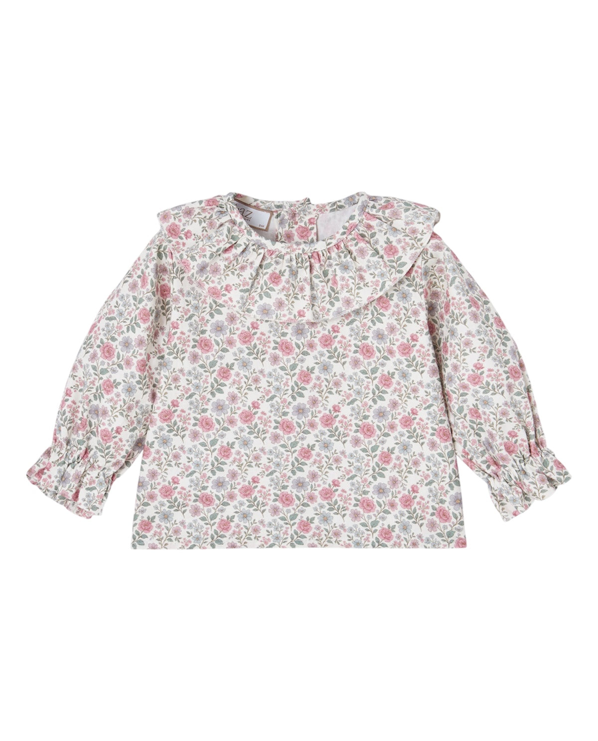 Camicia bianca con fantasia rose e dettagli Paz Rodriguez