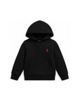 Felpa con cappuccio nera e logo Ralph Lauren a contrasto