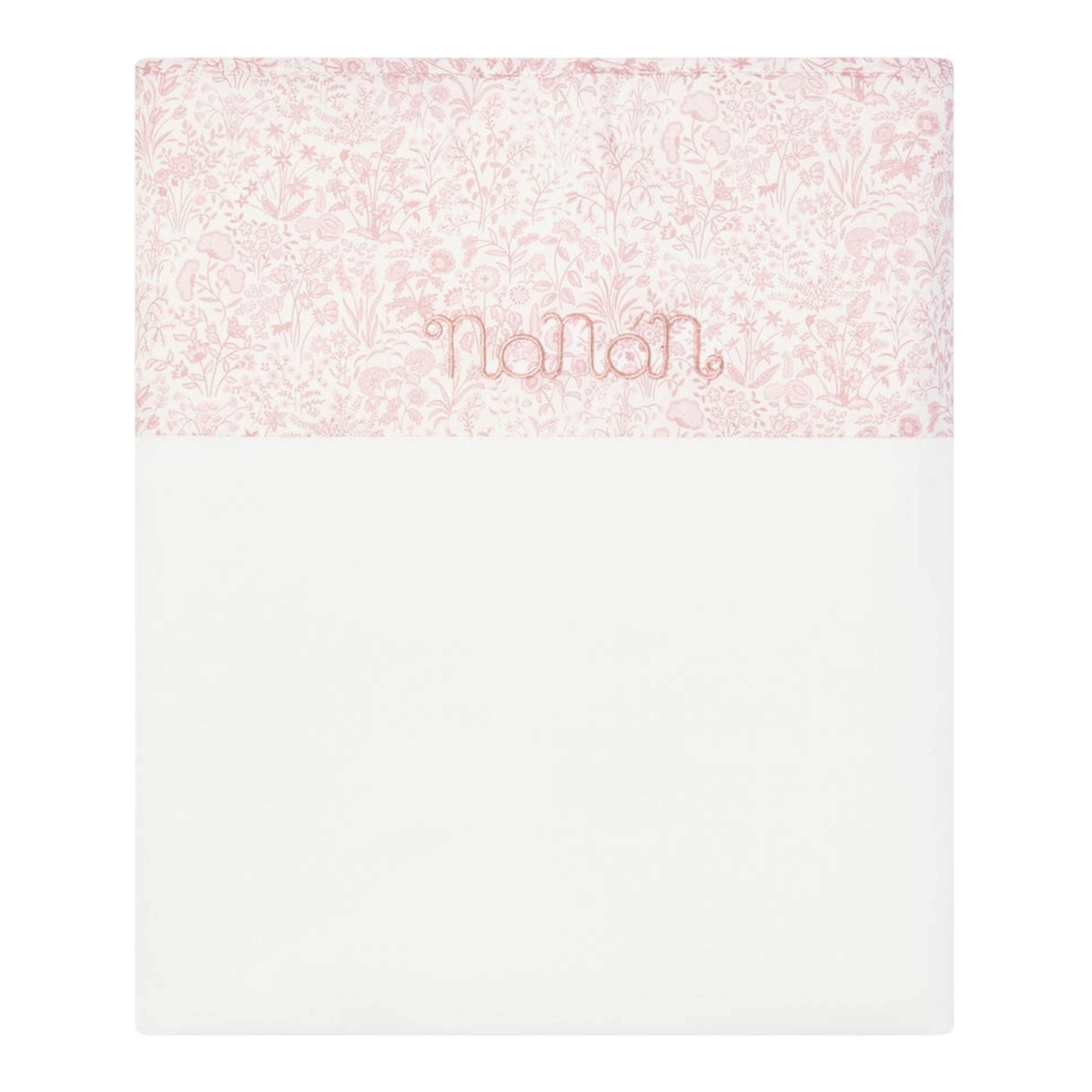Coperta bianca in tessuto Liberty colore rosa