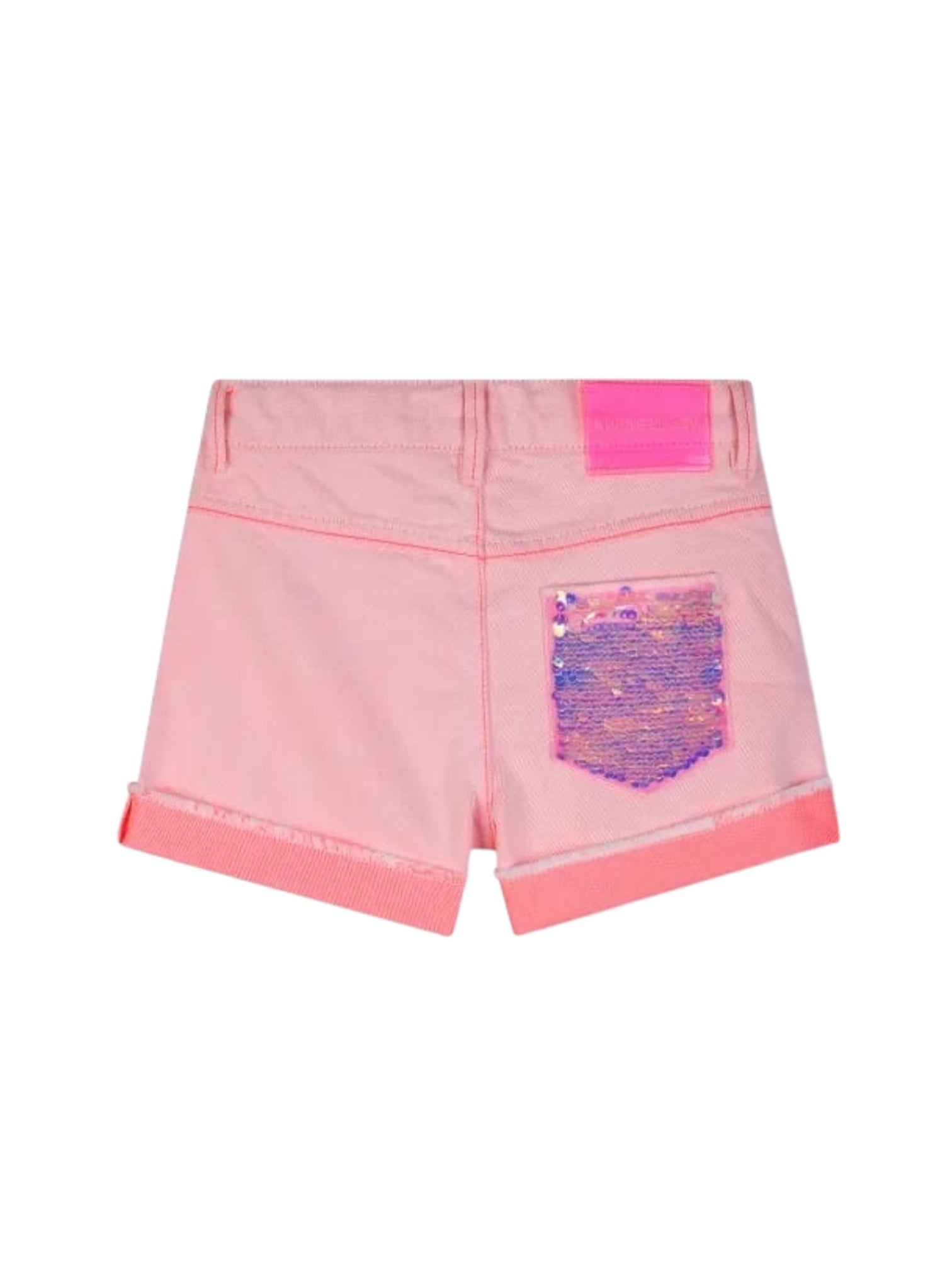 Pantaloncino di jeans rosa con dettagli paillettes Billieblush
