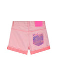 Pantaloncino di jeans rosa con dettagli paillettes Billieblush