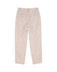 Pantalone in panno beige con dettagli logo Boss