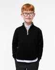 Maglione nero effetto polo con dettagli logo Burberry