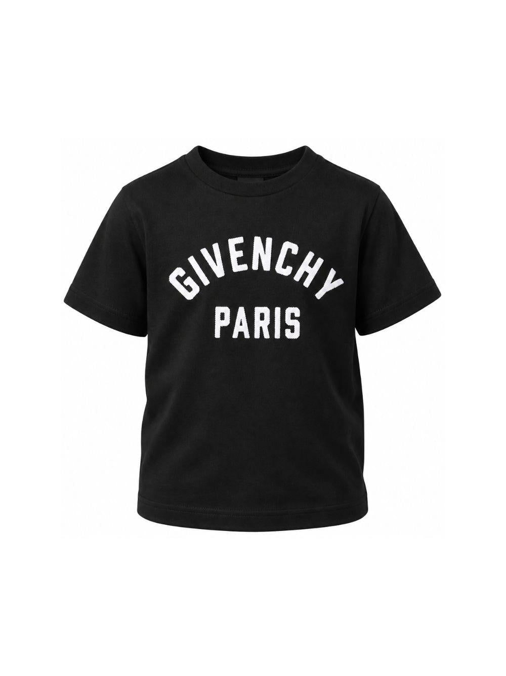 T-shirt nera con logo patch logo Givenchy cucito a contrasto