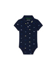 Body blu con dettagli logo Lacoste