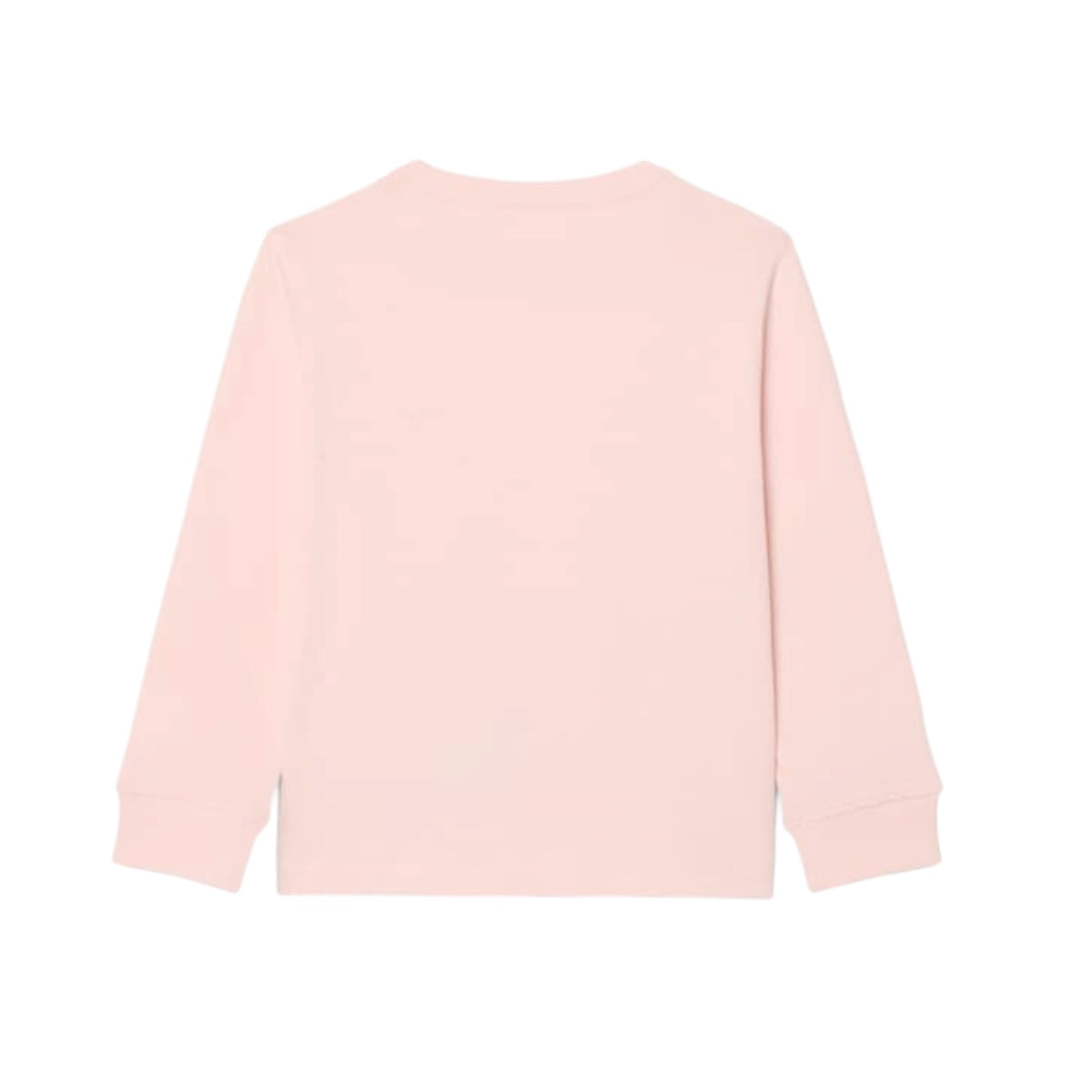 T-shirt manica lunga rosa con patch logo Lacoste