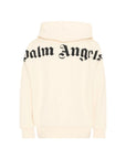 Felpa panna con stampa logo Palm Angels