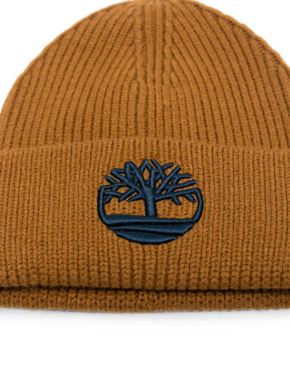 Cappello marrone con logo Timberland cucito a contrasto blu