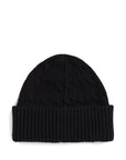 Cappello in maglia nero con logo Ralph Lauren cucito frontale a contrasto