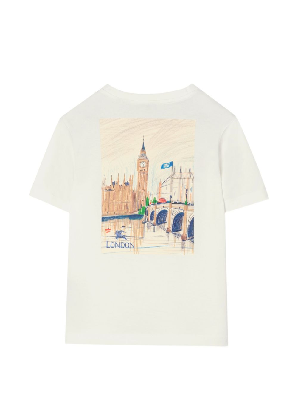T-shirt bianca con stampa logo Burberry London