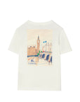 T-shirt bianca con stampa logo Burberry London