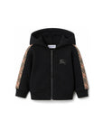 Felpa baby nera con dettaglio check Burberry