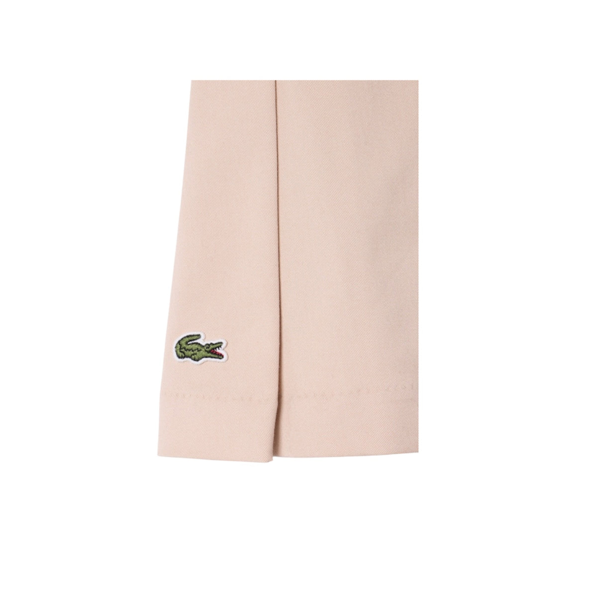 Gonna beige con plisse e logo Lacoste cucito frontale
