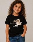 T-shirt nera con stampa logo Burberry Shanghai