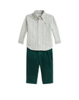 Completo camicia e pantalone verde con dettagli Ralph Lauren