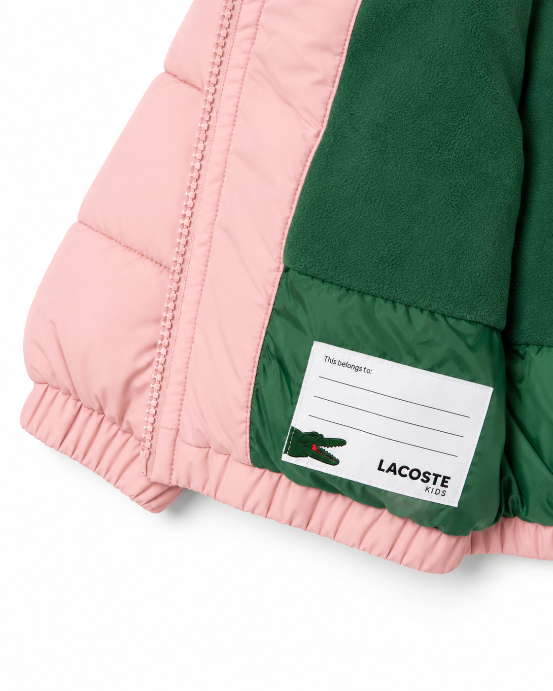 Giubbino rosa con patch logo Lacoste