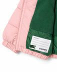 Giubbino rosa con patch logo Lacoste