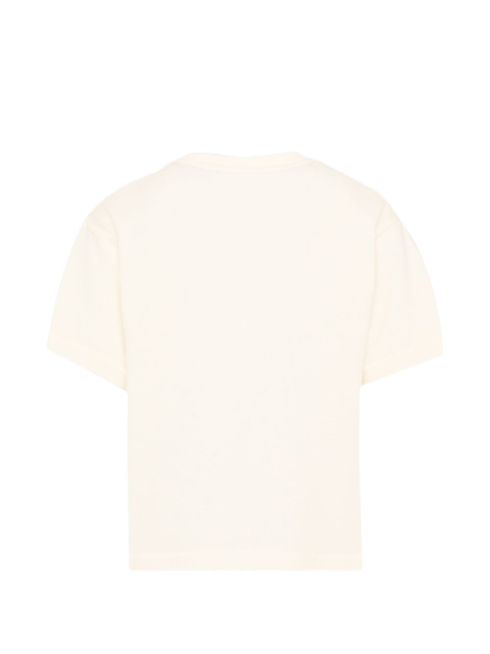 T-shirt panna con stampa logo Timberland a contrasto rossa