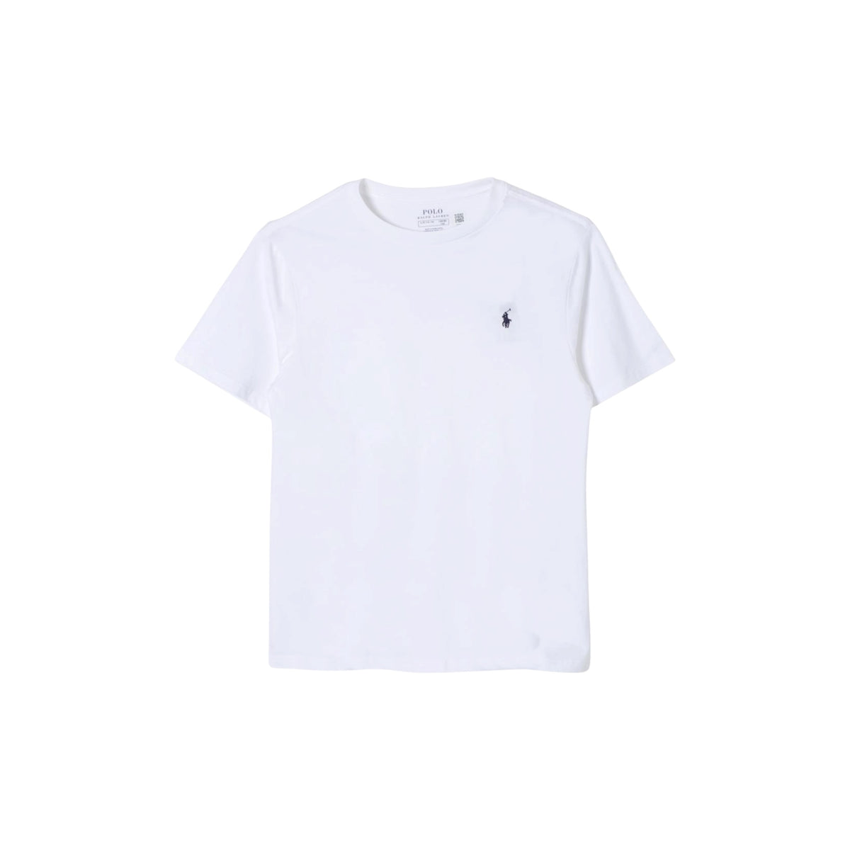 T-shirt in cotone bianca con logo Ralph Lauren cucito  frontale