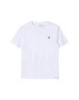 T-shirt in cotone bianca con logo Ralph Lauren cucito  frontale