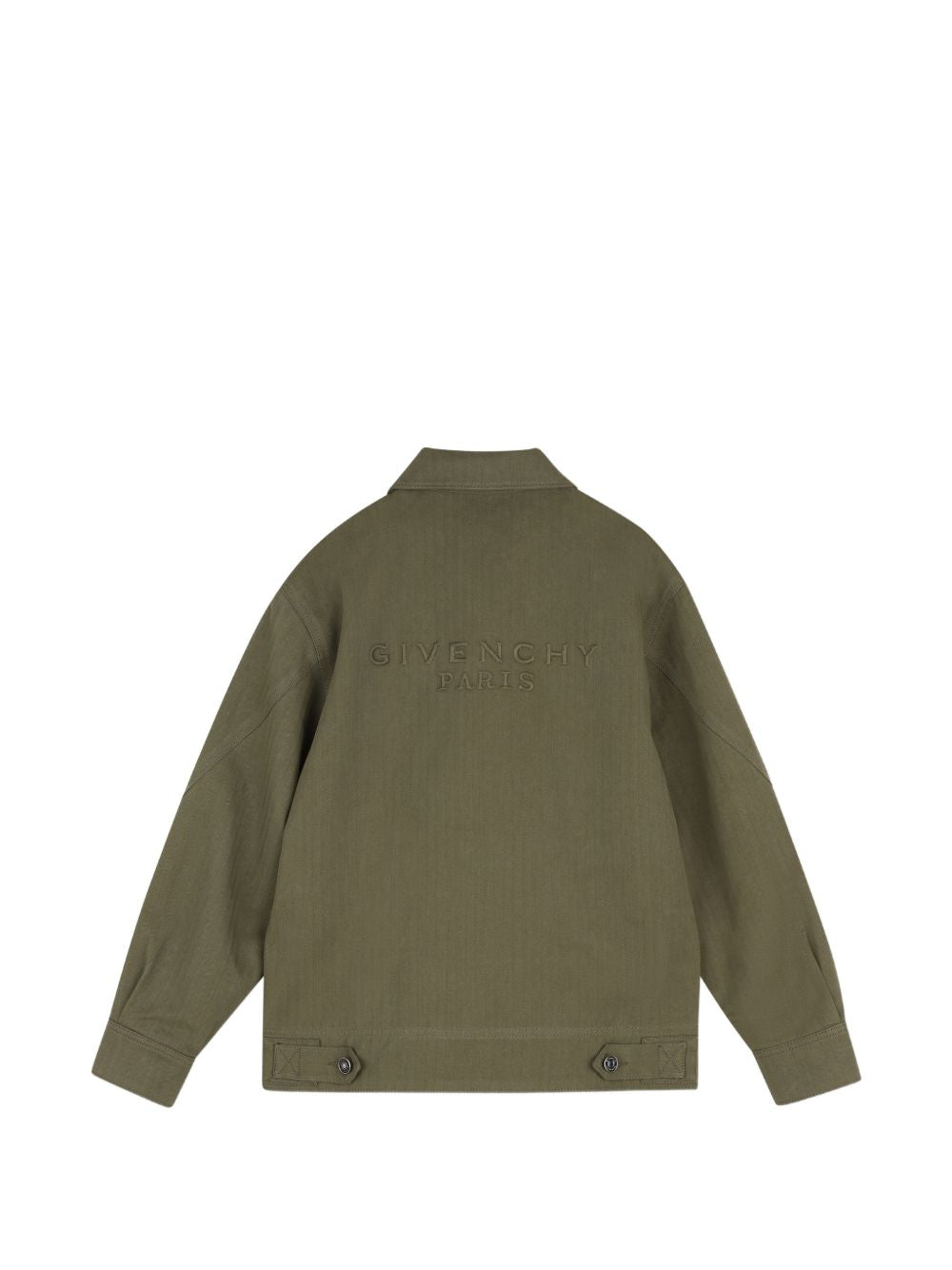 Giacca camicia verde con logo cucito Givenchy