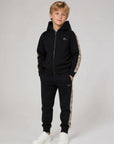 Felpa nera con dettaglio check Burberry