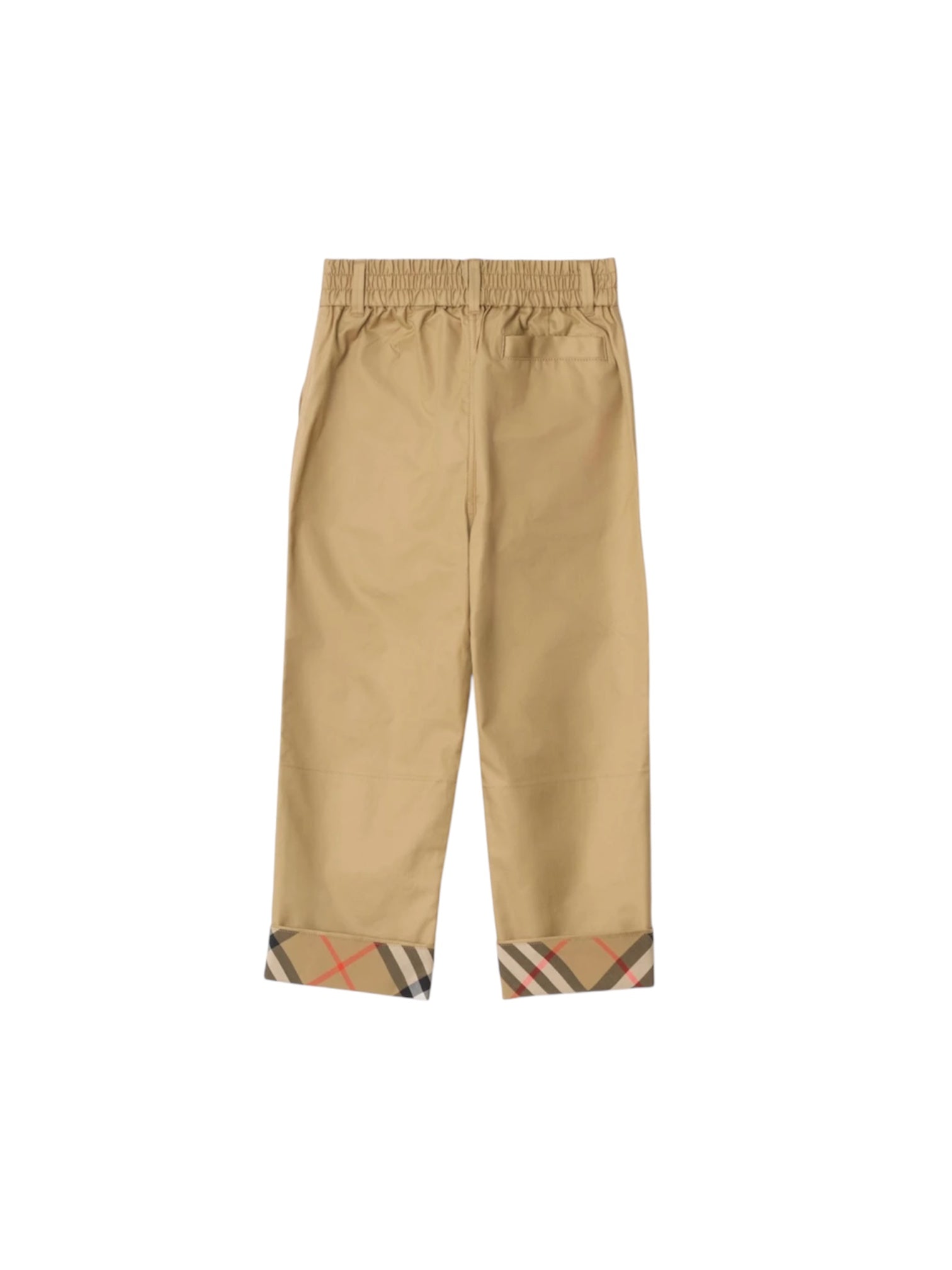 Pantalone beige con dettagli check Burberry