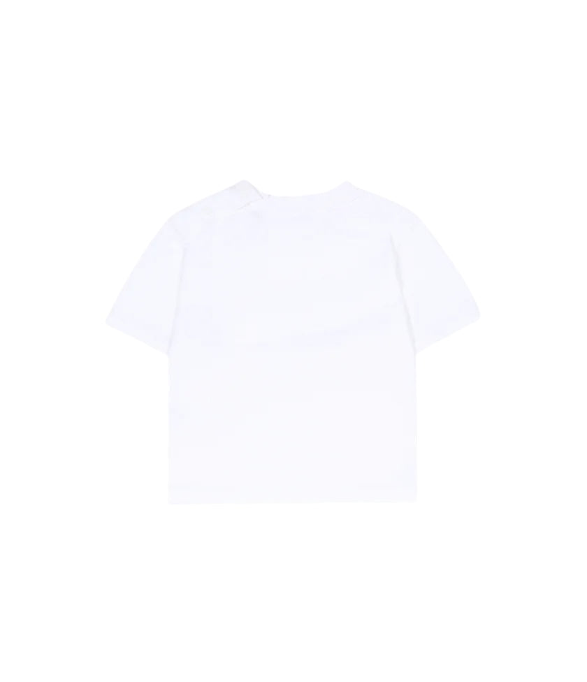 T-shirt bianca con dettaglio logo Burberry stampato