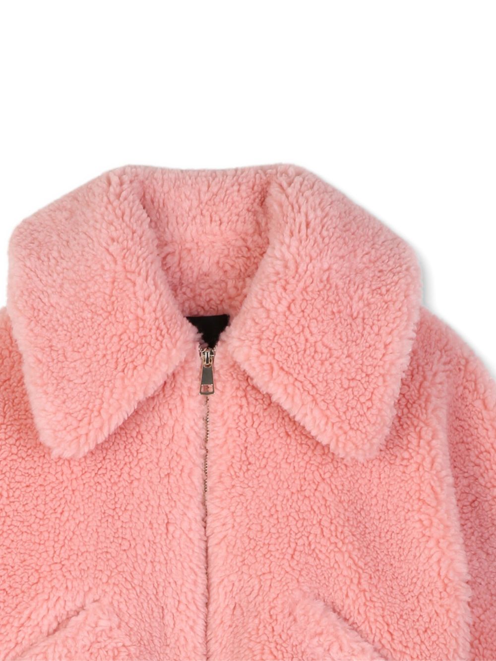 Giubbino teddy rosa con logo Givenchy cucito sul retro